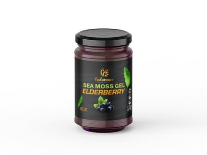 Front of Wildcrafted Elderberry Sea Moss Gel jar on a transparent background