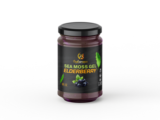 Front of Wildcrafted Elderberry Sea Moss Gel jar on a transparent background